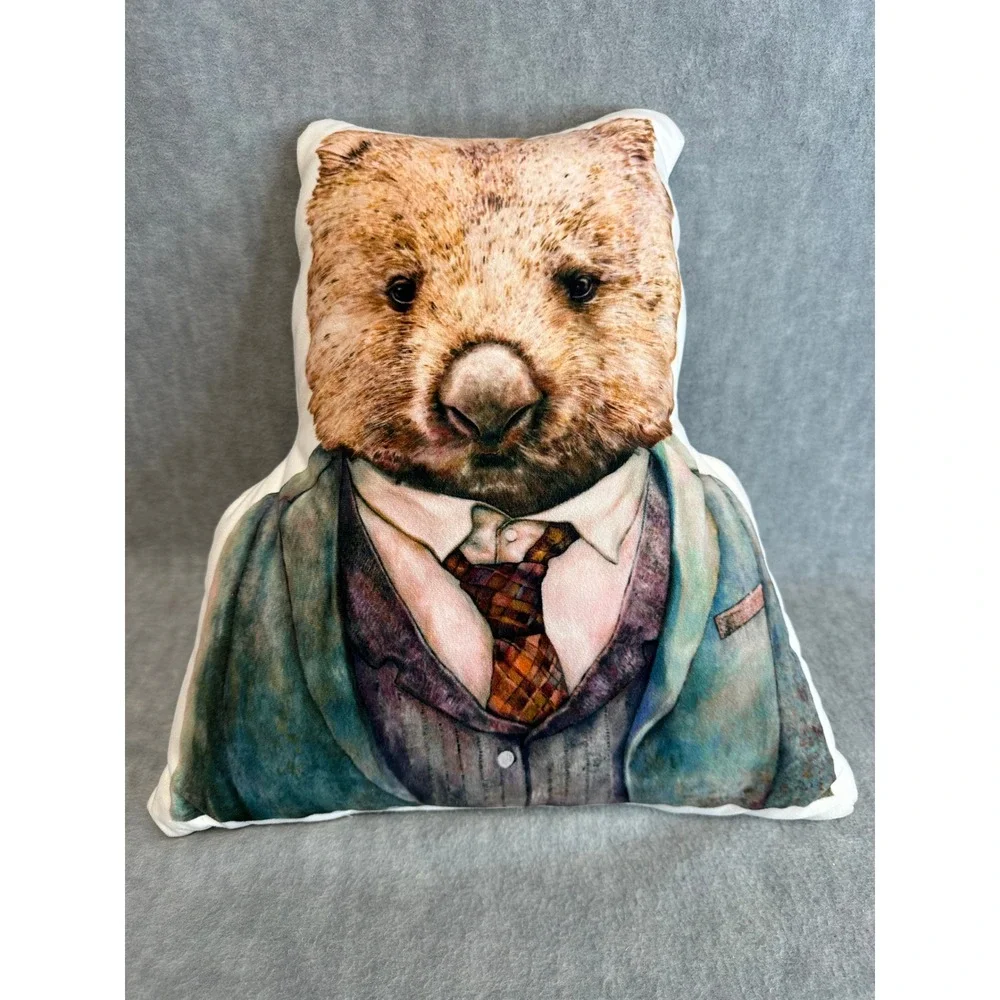Adorable‎ Wombat in Suit Novelty Shaped Pillow Toy